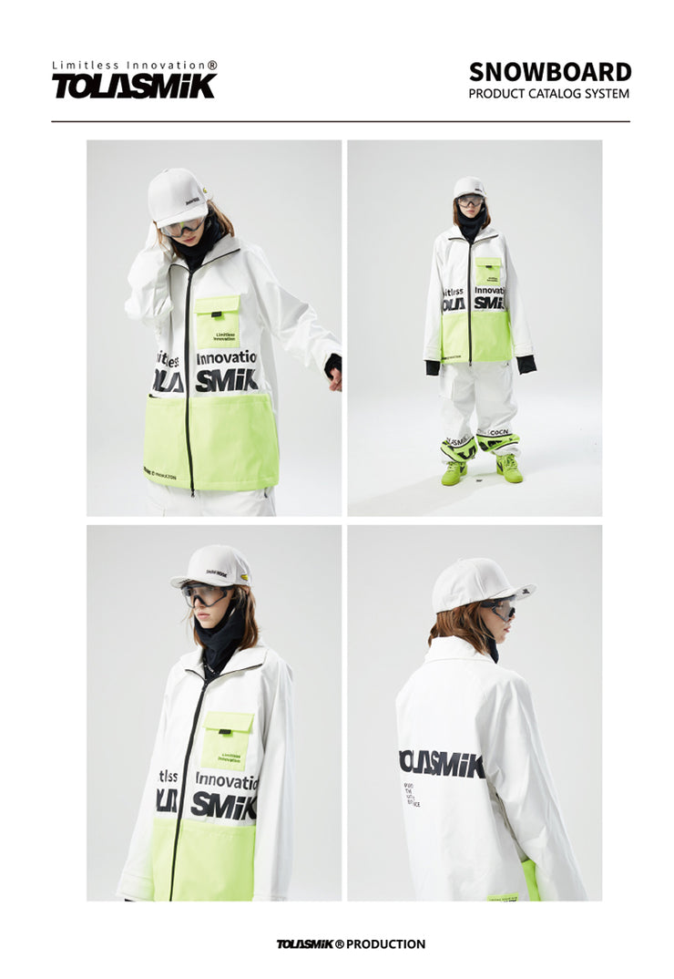 Tolasmik Fashion Snow Suit with Collar Jacket and Adjustable Length Pants