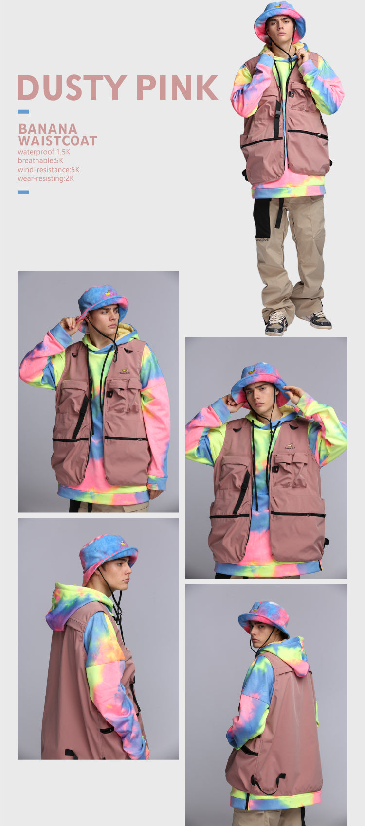 Banana Hook Snowboard Waterproof Waistcoat