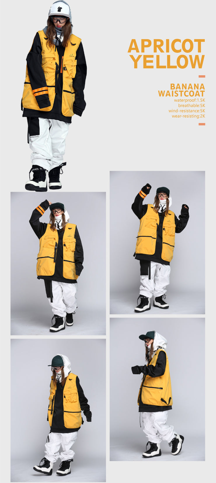 Banana Hook Snowboard Waterproof Waistcoat