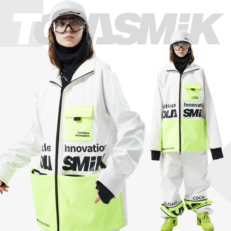 Tolasmik Fashion Snow Suit with Collar Jacket and Adjustable Length Pants