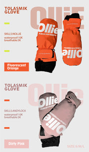 Tolasmik Snowboard Mittens with Wrist Bands Protection