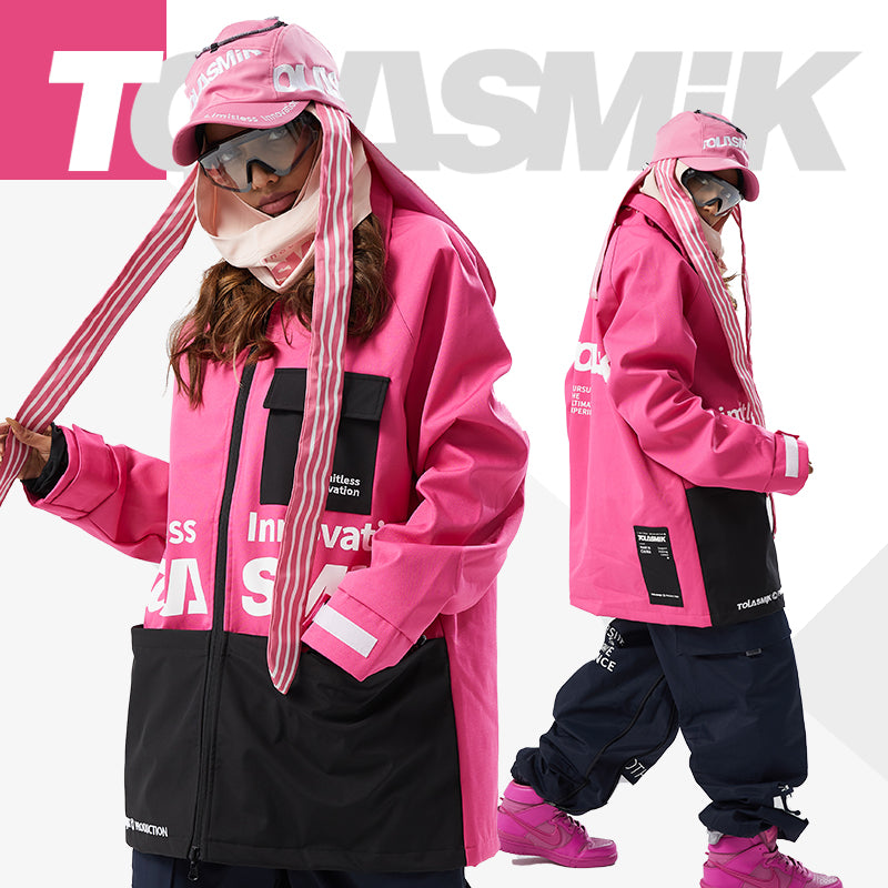 Tolasmik Fashion Snow Suit with Collar Jacket and Adjustable Length Pants