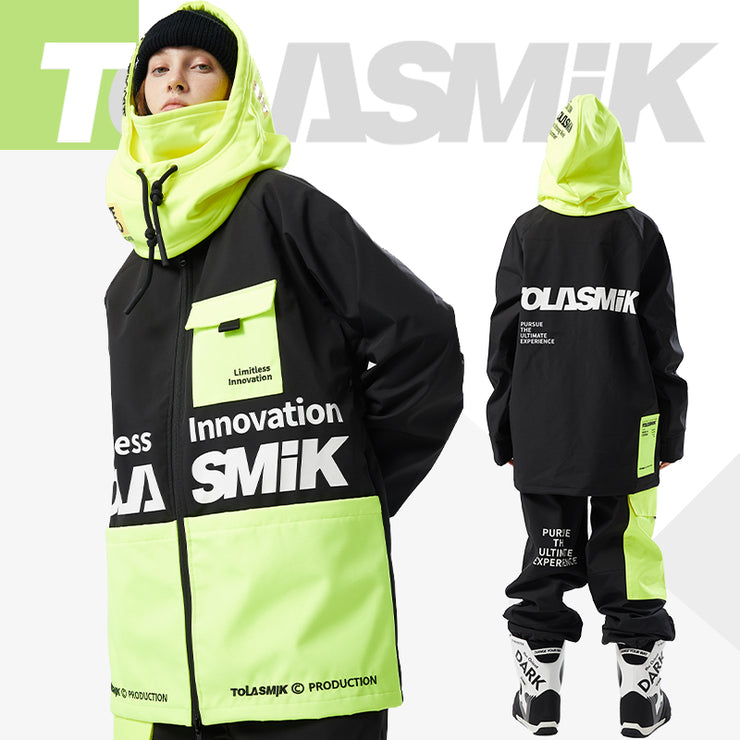 Tolasmik Fashion Snow Suit with Collar Jacket and Adjustable Length Pants