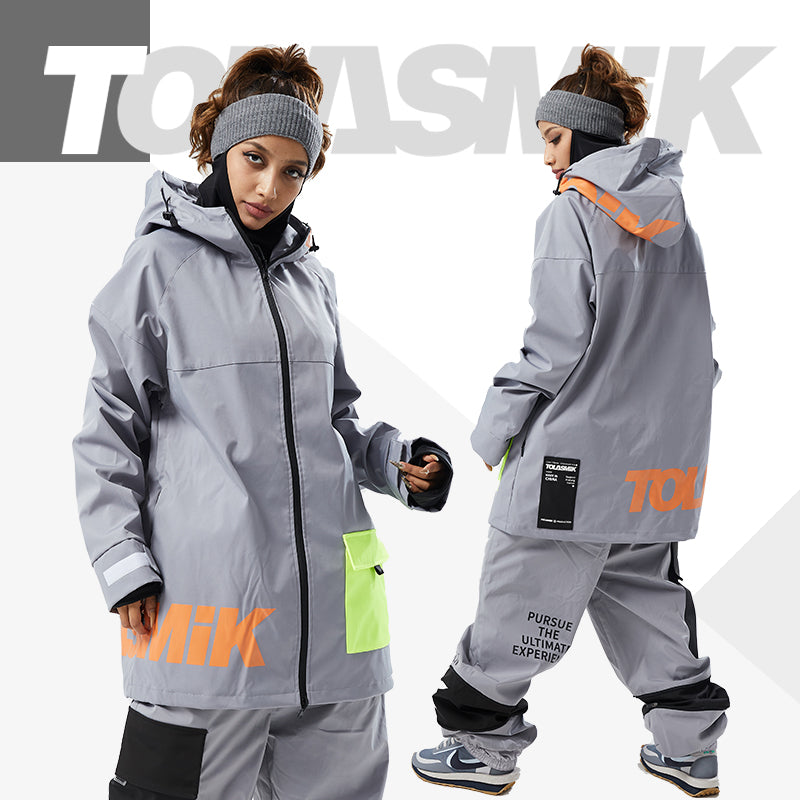 Tolasmik Fashion Snow Suit with A Hooded Jacket and A Length Adjustable Pants