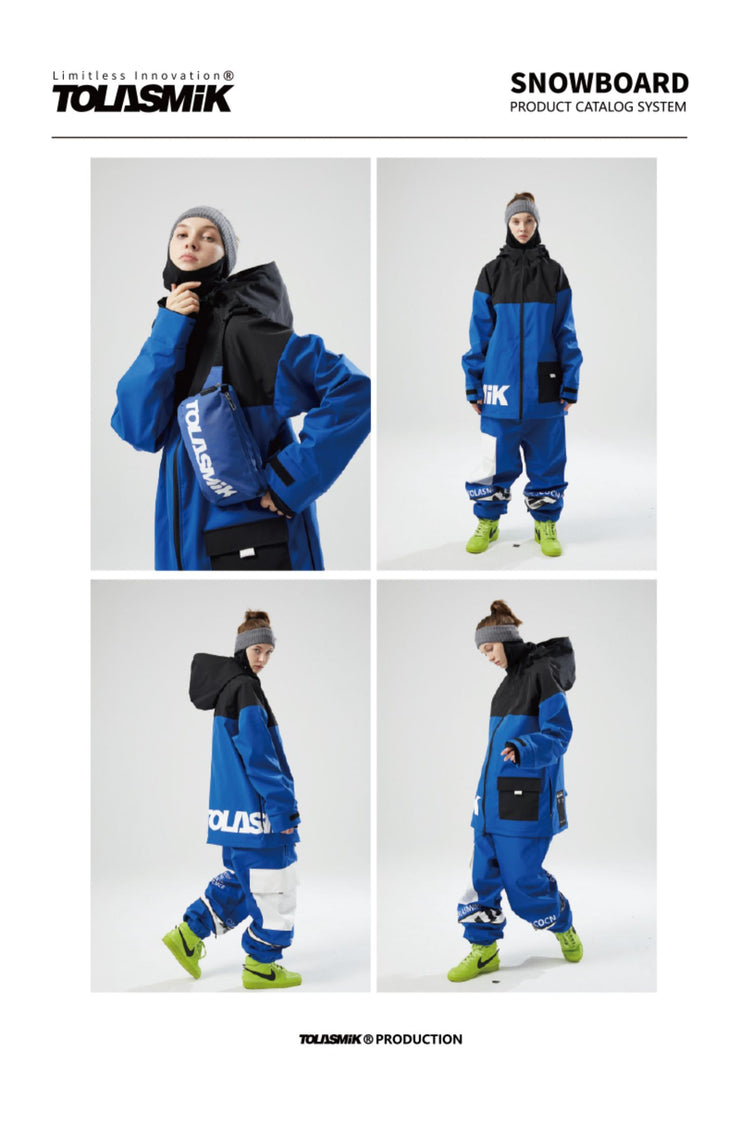 Tolasmik Fashion Snow Suit with A Hooded Jacket and A Length Adjustable Pants