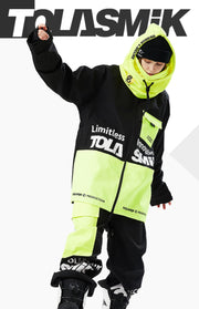 Tolasmik Fashion Snow Suit with Collar Jacket and Adjustable Length Pants